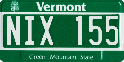 VT license plate NIX155