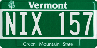 VT license plate NIX157