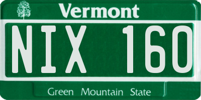 VT license plate NIX160