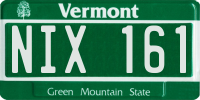 VT license plate NIX161