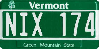 VT license plate NIX174