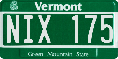 VT license plate NIX175