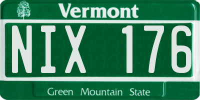 VT license plate NIX176