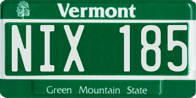 VT license plate NIX185