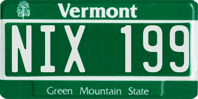 VT license plate NIX199