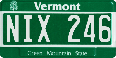 VT license plate NIX246