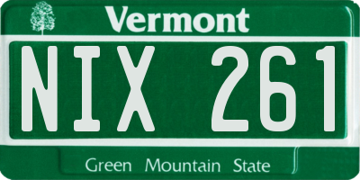 VT license plate NIX261