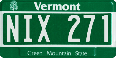 VT license plate NIX271