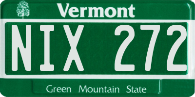 VT license plate NIX272