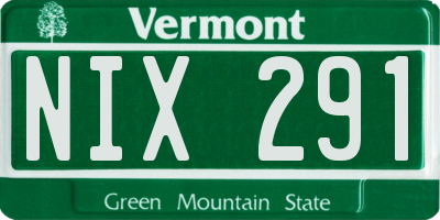 VT license plate NIX291