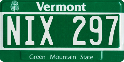 VT license plate NIX297