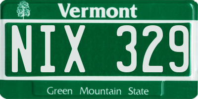 VT license plate NIX329