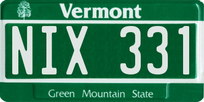 VT license plate NIX331