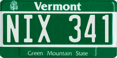 VT license plate NIX341