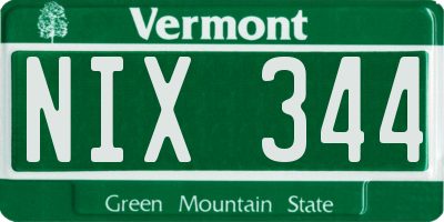 VT license plate NIX344