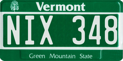 VT license plate NIX348