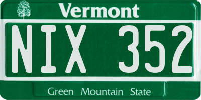 VT license plate NIX352