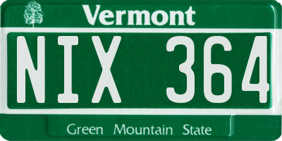 VT license plate NIX364