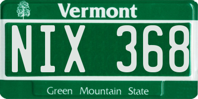 VT license plate NIX368