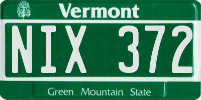VT license plate NIX372