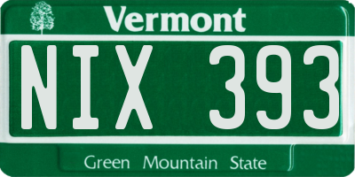 VT license plate NIX393