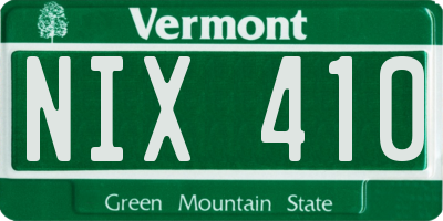 VT license plate NIX410