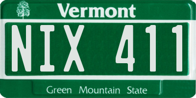 VT license plate NIX411