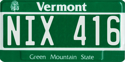 VT license plate NIX416