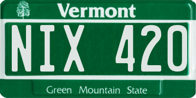 VT license plate NIX420