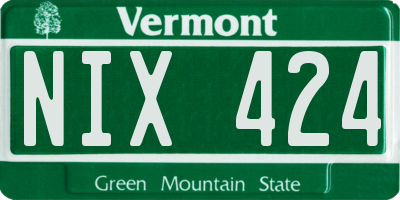 VT license plate NIX424