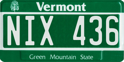 VT license plate NIX436