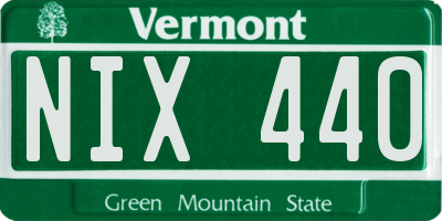 VT license plate NIX440