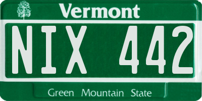 VT license plate NIX442