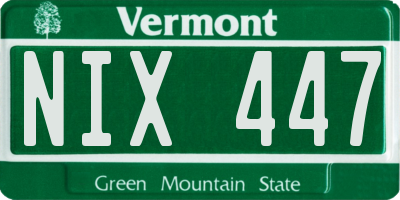 VT license plate NIX447