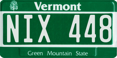 VT license plate NIX448
