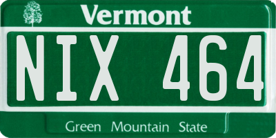 VT license plate NIX464