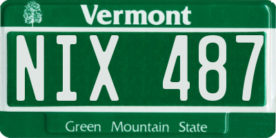 VT license plate NIX487