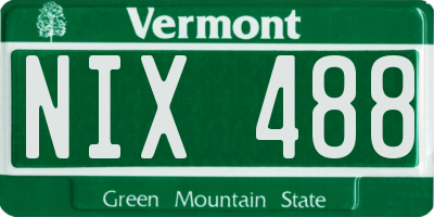 VT license plate NIX488