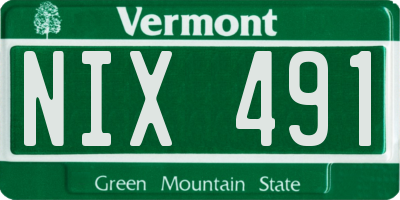 VT license plate NIX491