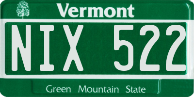 VT license plate NIX522