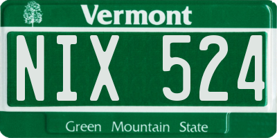 VT license plate NIX524