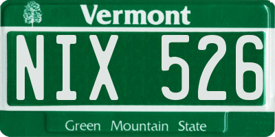 VT license plate NIX526