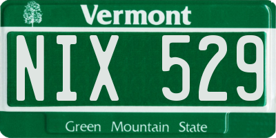 VT license plate NIX529