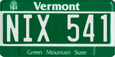 VT license plate NIX541