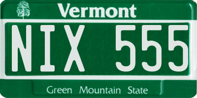 VT license plate NIX555