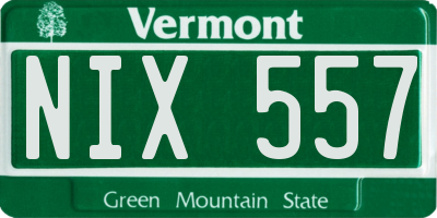 VT license plate NIX557