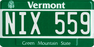 VT license plate NIX559