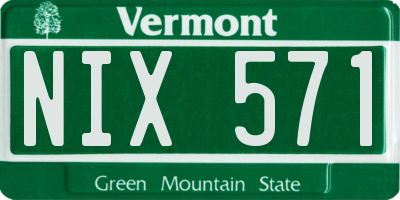 VT license plate NIX571