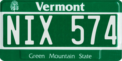VT license plate NIX574