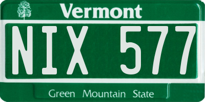 VT license plate NIX577